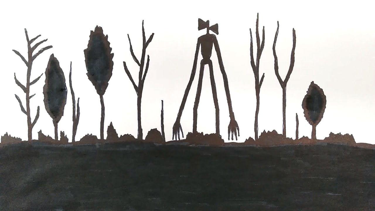 Sirenhead in the forest, Drawing for sketching