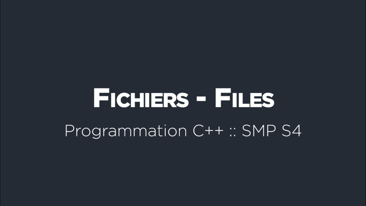 29 - Programmation C++ :: Les fichiers en C++ (Files - fstream)