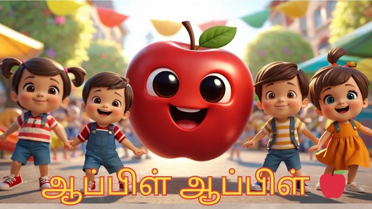 ஆப்பிள் ஆப்பிள் 🍎 | Tamil Kids Rhymes | Apple Song for Children | Tamil Nursery Rhymes | Rhymes