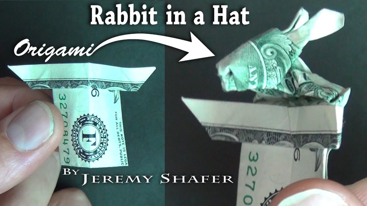 Origami $1 Rabbit in a Hat