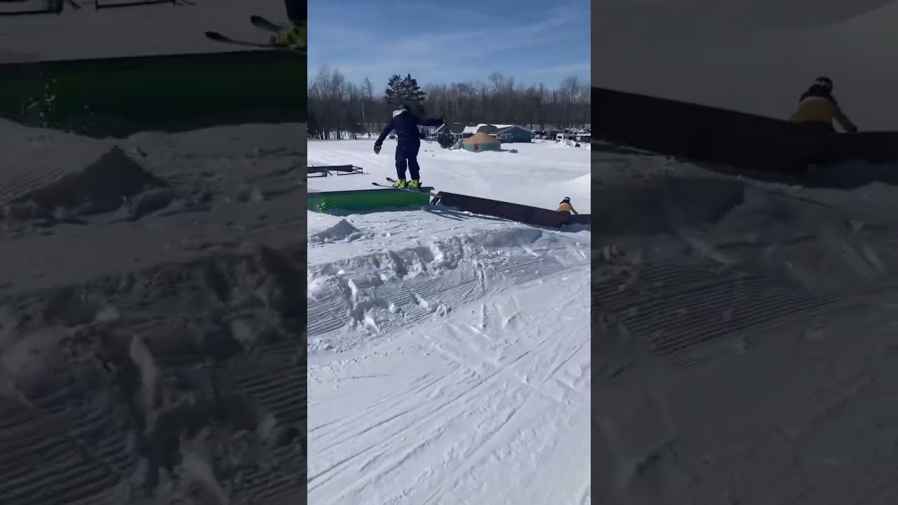 Massive rail #skiing #viral #railskiing
