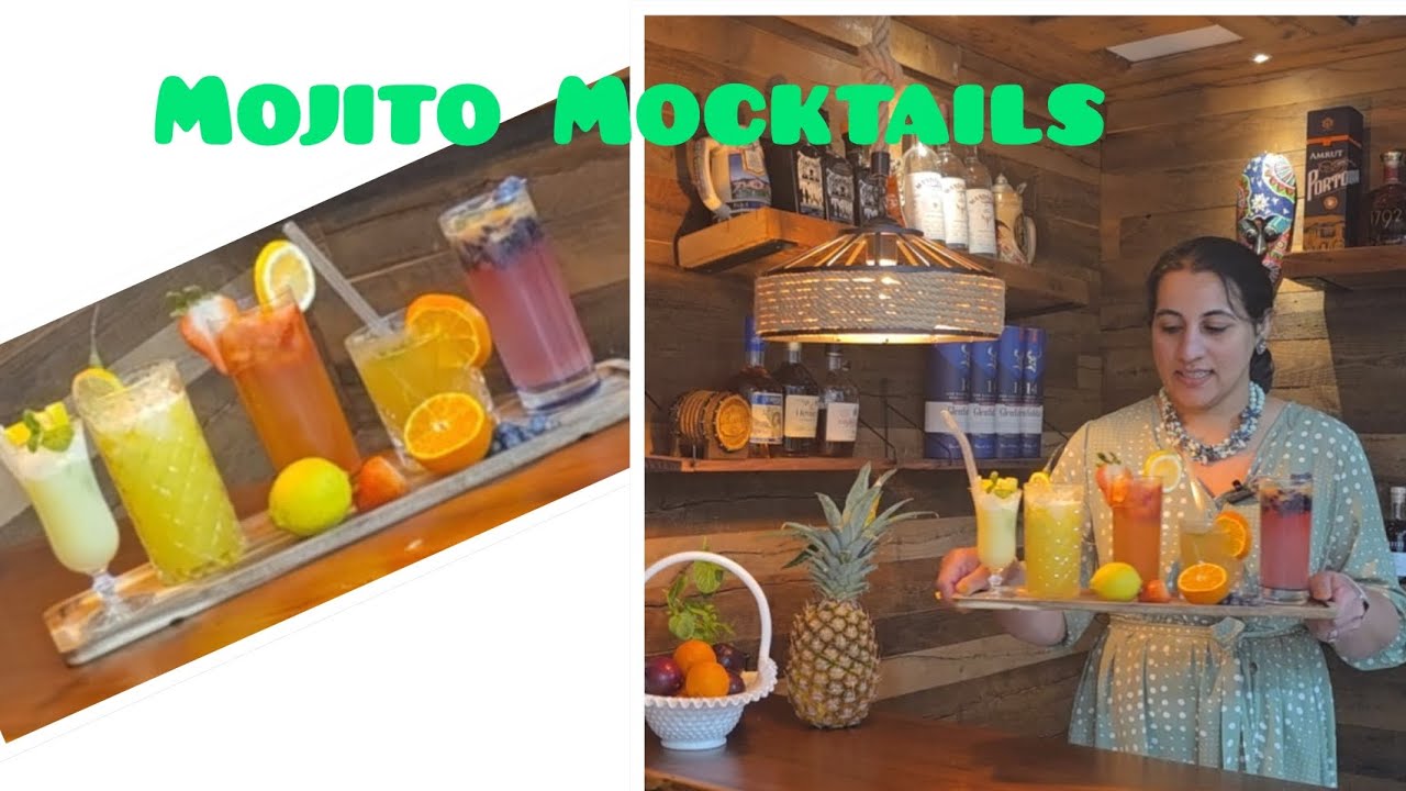 Mojito Mocktails  #food #mojito #moctail#strawberry #bluberry#drink#pineapple#coconut #orange