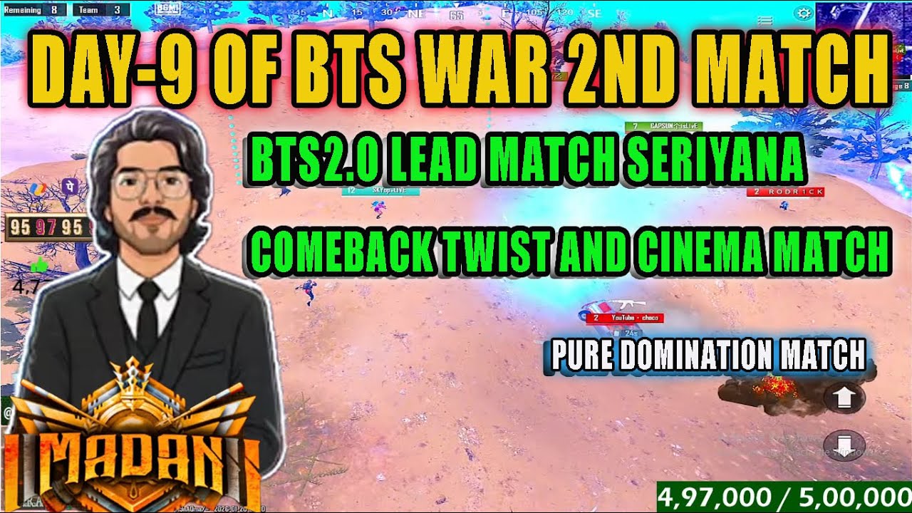 DAY-9 OF BTS WAR 2ND MATCH BTS2.O LEAD MATCH SERIYANA COMEBACK TWIST AND PURE CINEMA MATCH #btswar