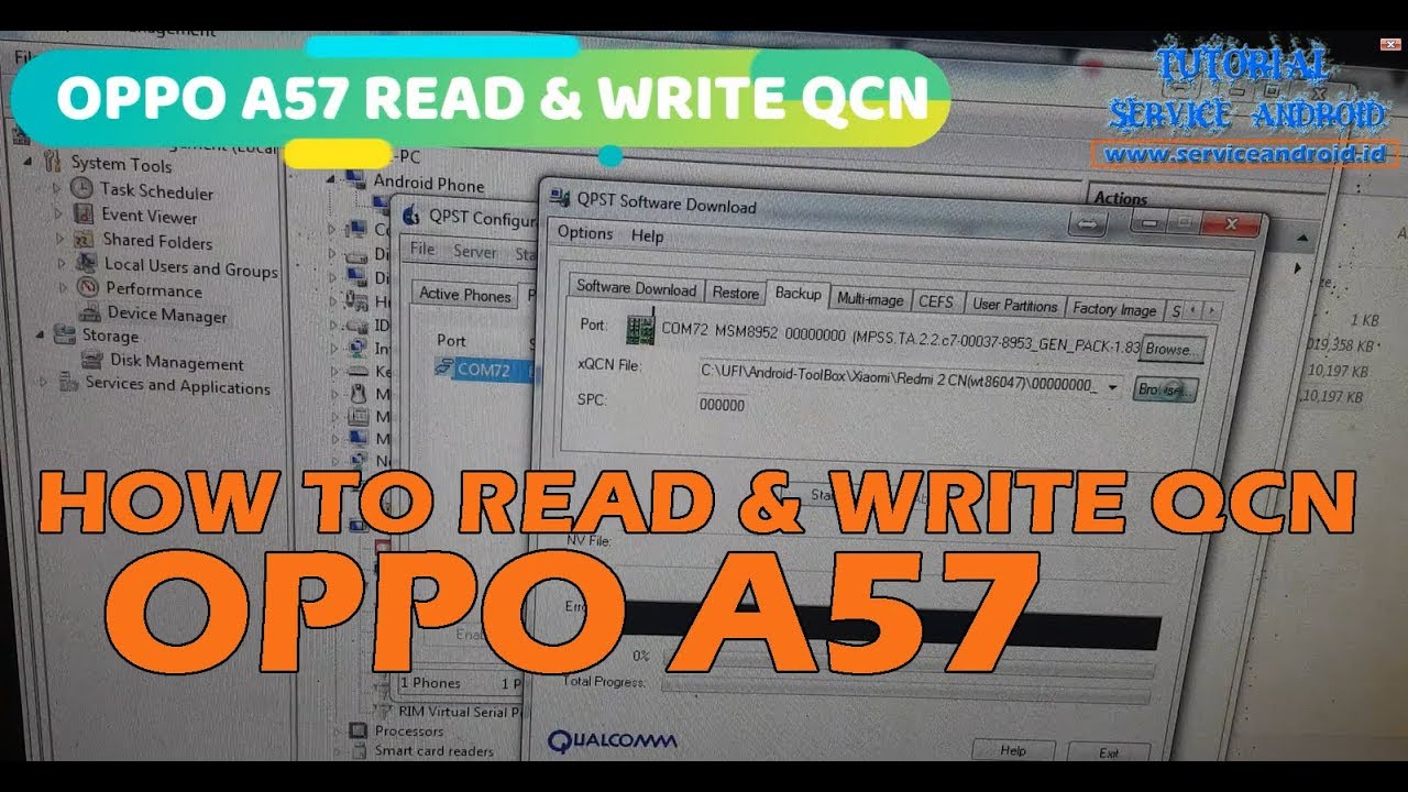 How To Read & Write QCN File on Oppo A57 with QPST