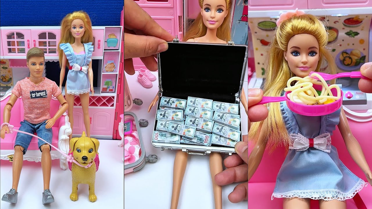 Satisfying With Unboxing Barbie Stories Toys , ASMR Video