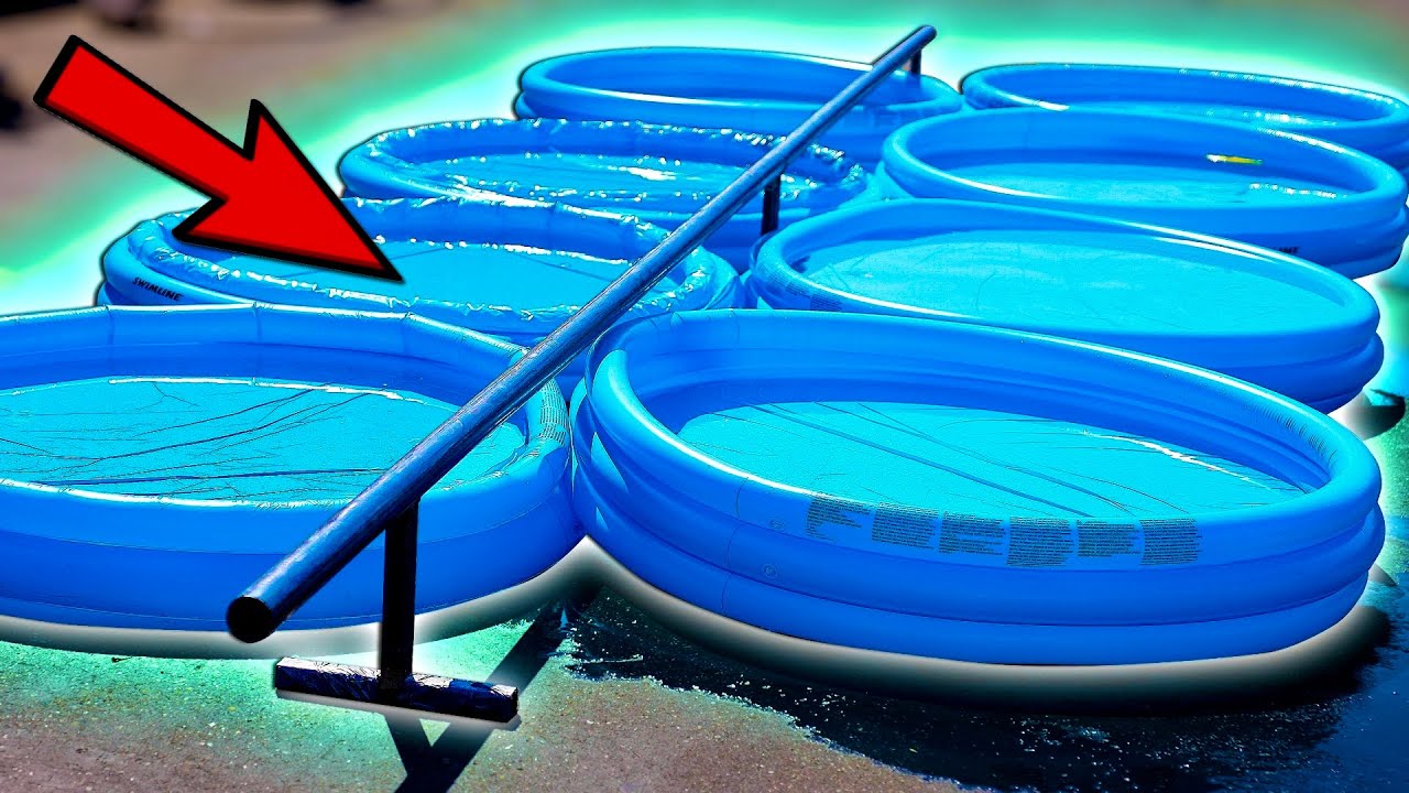 25 FT SKATE RAIL OVER 8 POOLS