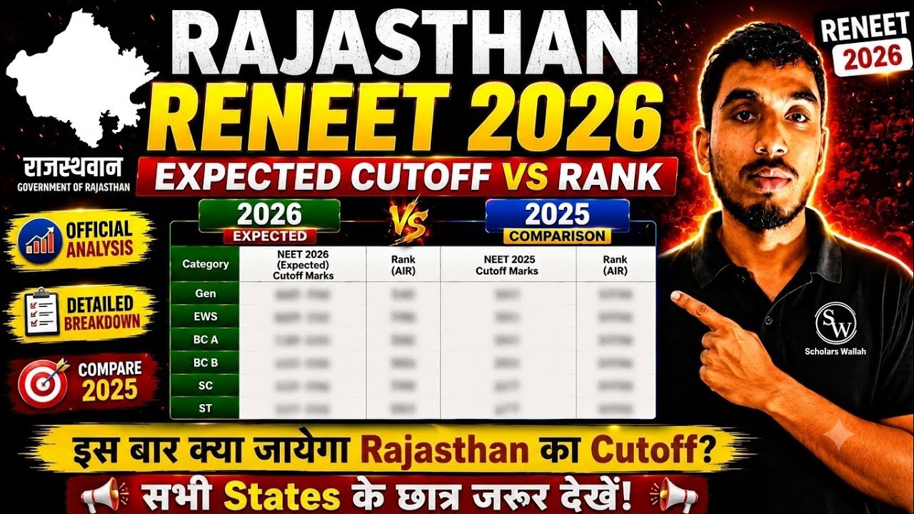 RE NEET 2026 Expected Cutoff Rajasthan 🔥 Category Wise MBBS Cutoff