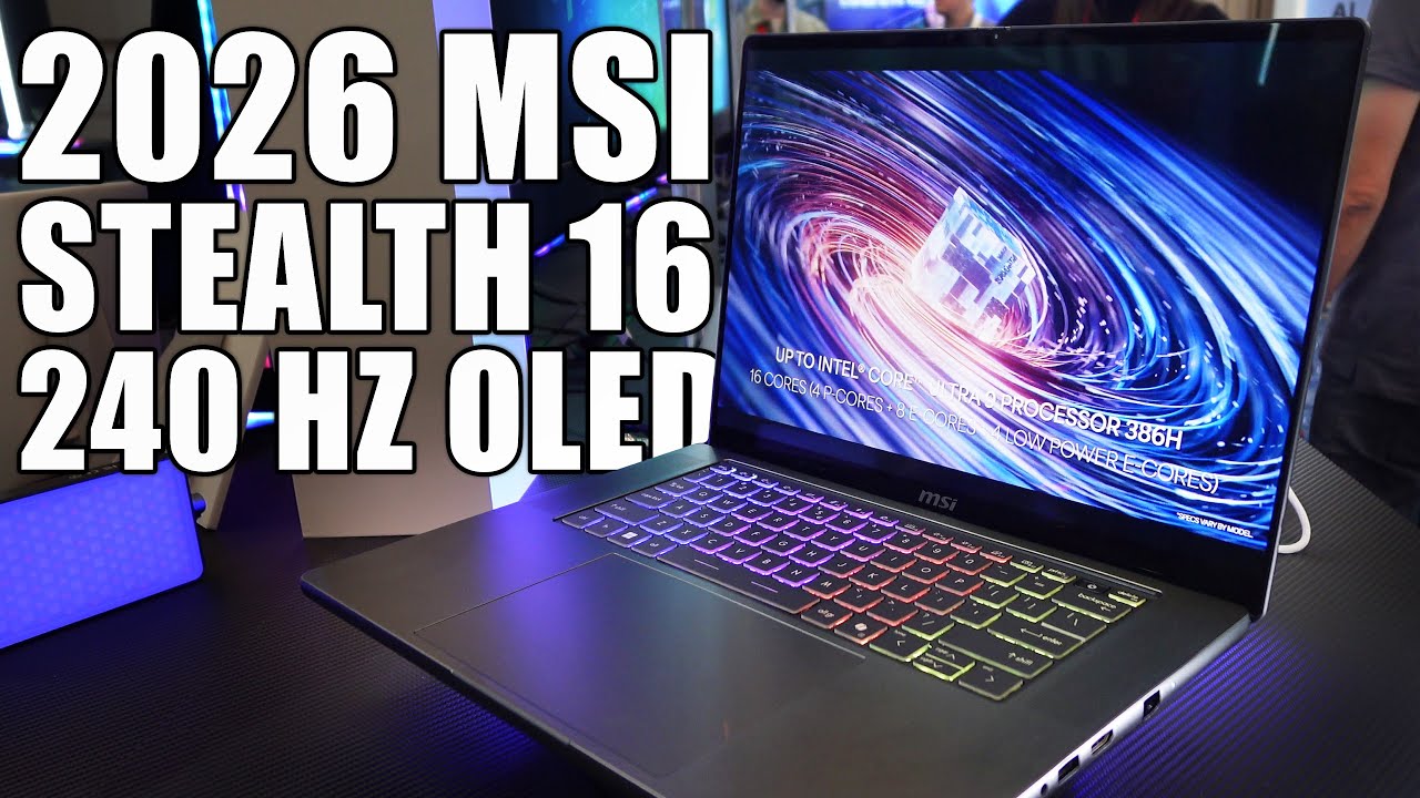 Материнская плата MSI Stealth 16 2026 года выпуска с 240-герцовым OLED-экраном, видеокартой RTX 5...