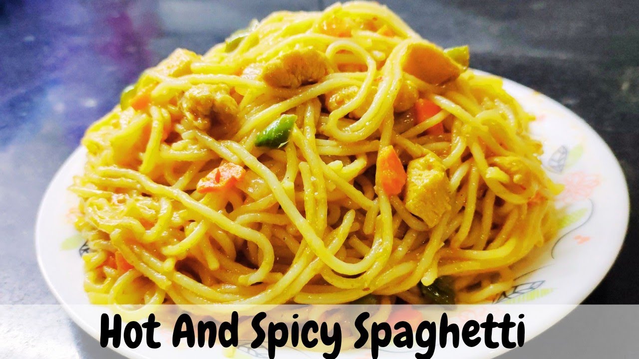 Hot and Spicy Spaghetti || By KIRAN's cooking corner
