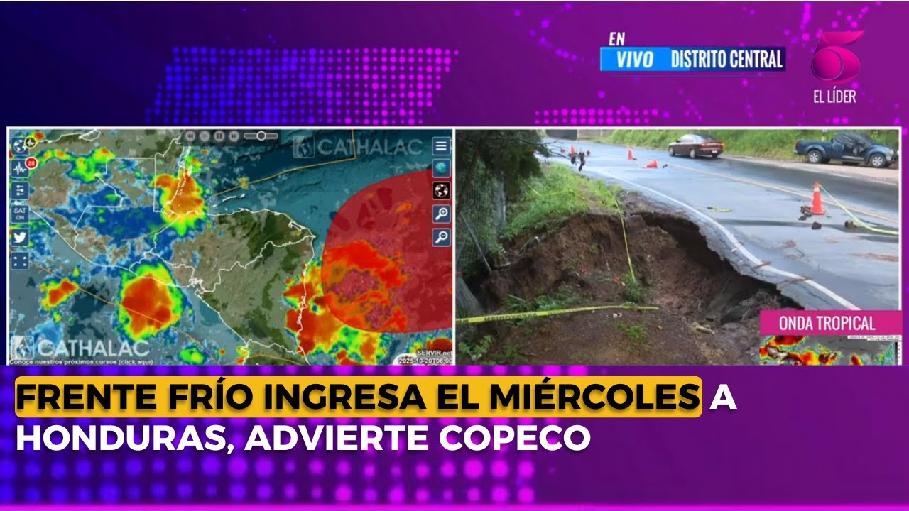 Frente frío ingresa el miércoles a Honduras, advierte Copeco