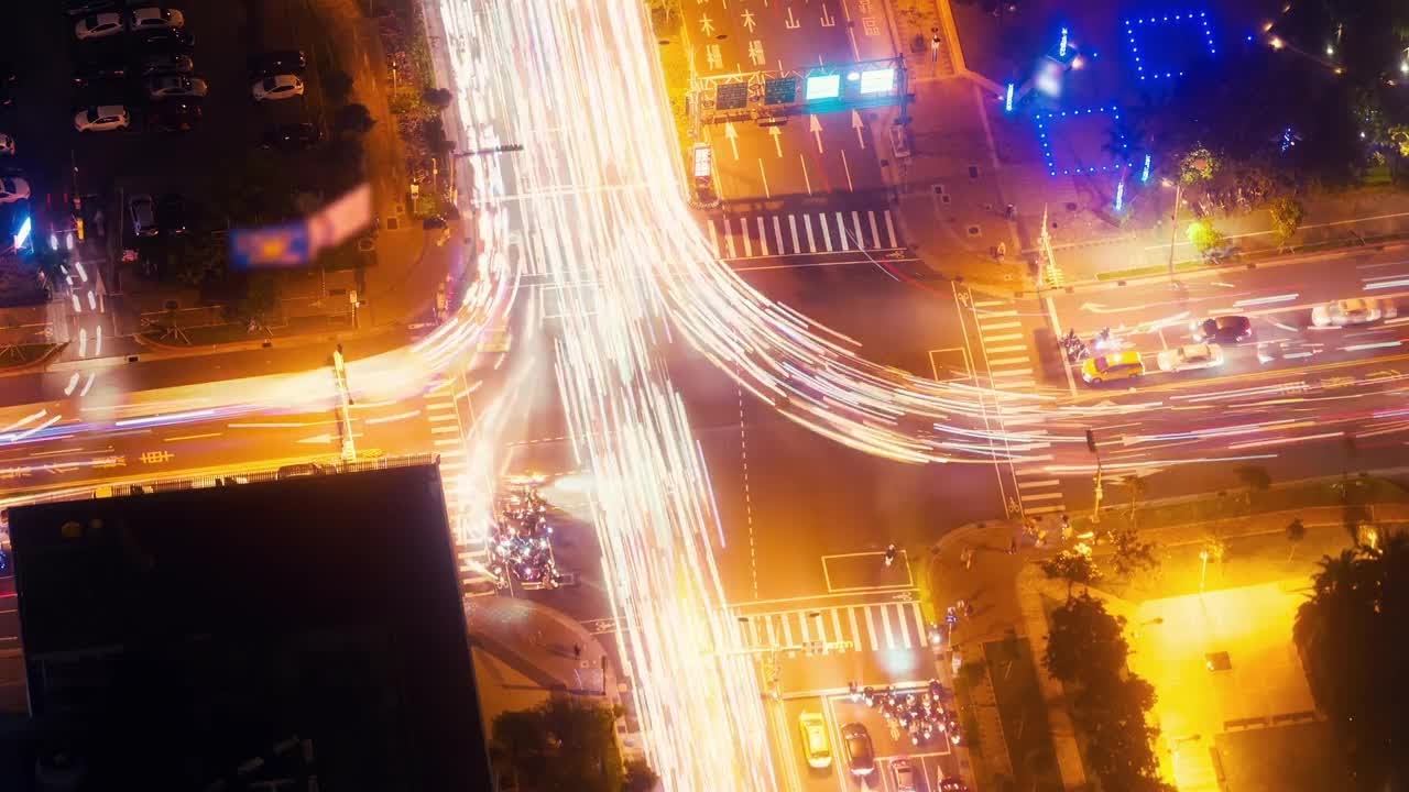 Night City Traffic Time Lapse Stock Video