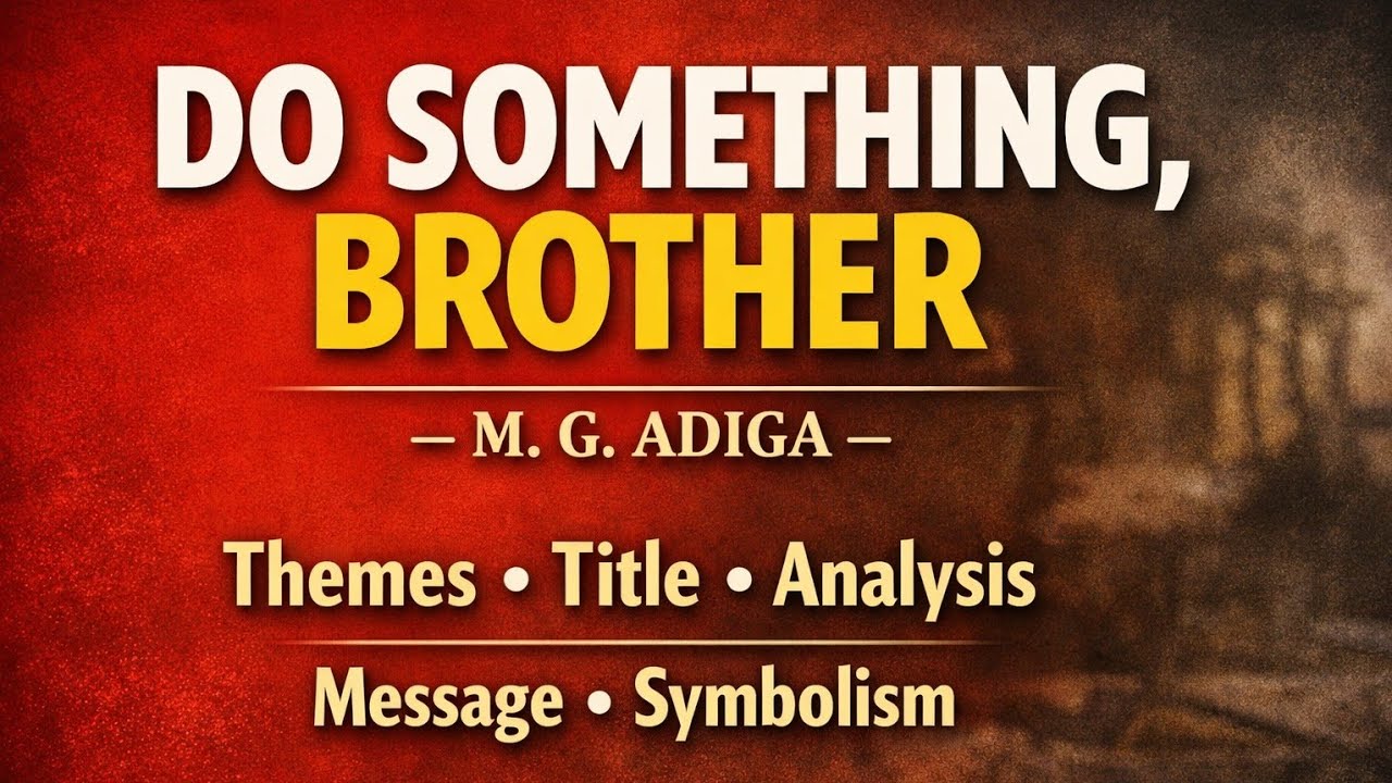 Do Something Brother By M. Gopalkrishna Adiga | Summary in Hindi 
