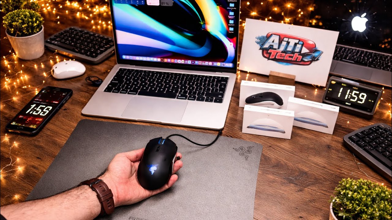 Razer mouse & Razer pad 🐍💯% work 🤩👌✌️ #ajtitech #apple 