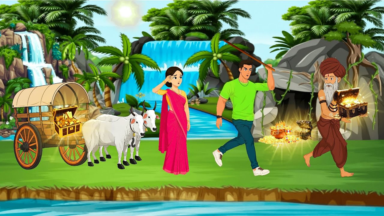 ख़ज़ाने की खोज और लालची साधु |  Hindi kahani | Moral story | Hindi kahaniya | Cartoon story |