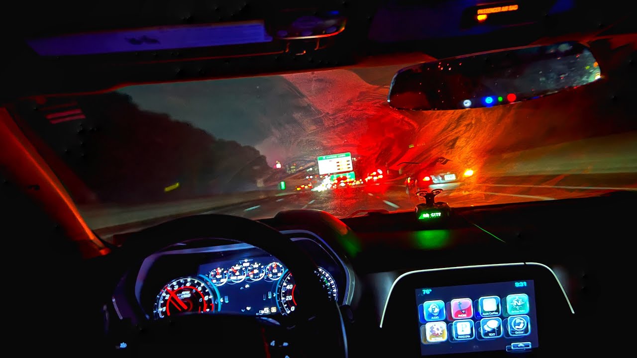 Camaro SS Night Pov Drive! Crazy Crackles!