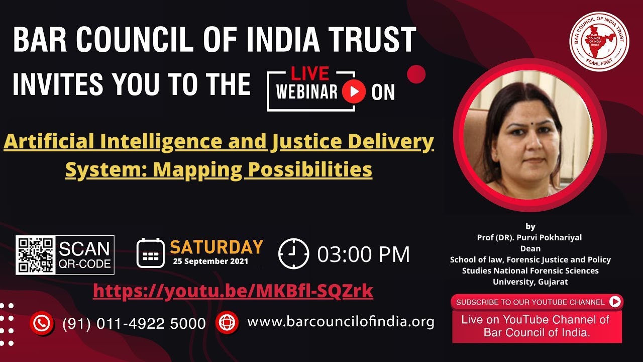 Artificial Intelligence and Justice Delivery System by Prof. (Dr.)Purvi Pokhariyal