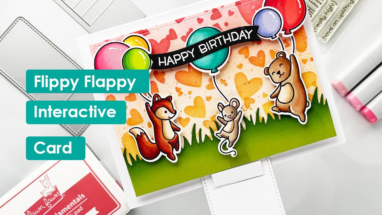 Interactive Birthday Card | Lawn Fawn Flippy Flappy