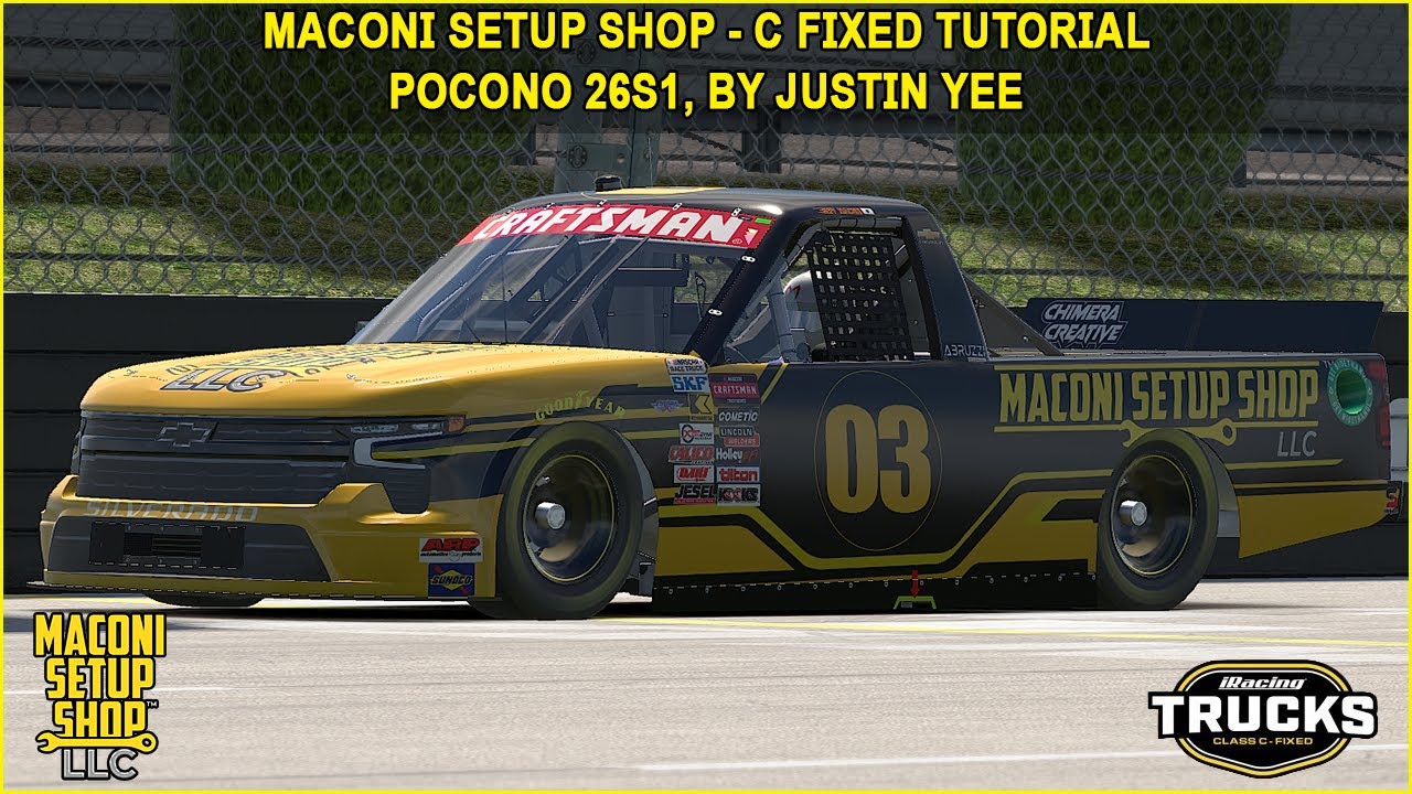 Руководство по квалификации и гонке 26S1 в iRacing Maconi C-Fixed Trucks Pocono