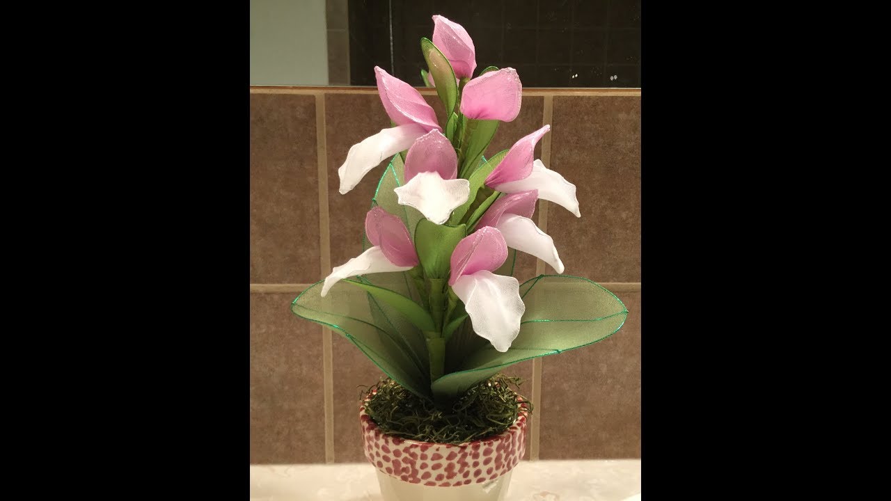 How to make a nylon stocking flowers - showy orchid