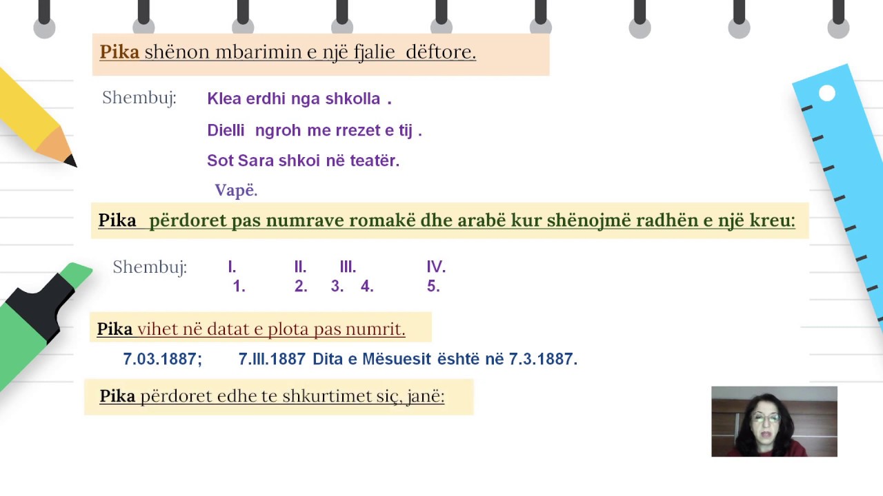 Klasa 5 - Gjuhë shqipe - Shenjat e pikësimit
