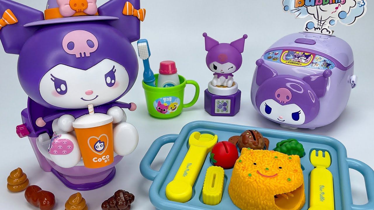 [toy asmr] Kuromi Potty & Mealtime Routine 💜🍽️ 쿠로미 배변훈련 & 식사놀이 | Satisfying Unboxing