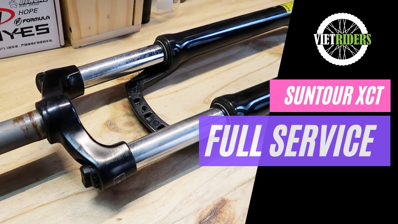 Bảo trì phuộc lò xo xe đạp | Suntour XCT full service