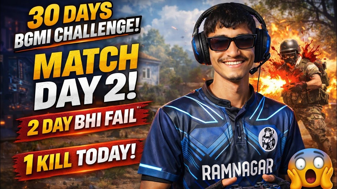 🔥 30 DAYS BGMI CHALLENGE – DAY 2 | Aaj Bhi Fail? 😱 1 Kill Only!😞