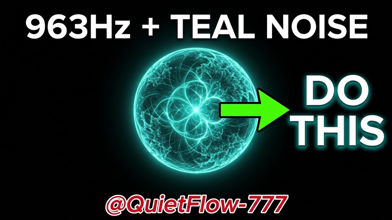 963Hz + Soft Teal Noise (10 Hours) | Deep Peace & Awareness • Black Screen • No Mid-Roll Ads #963Hz