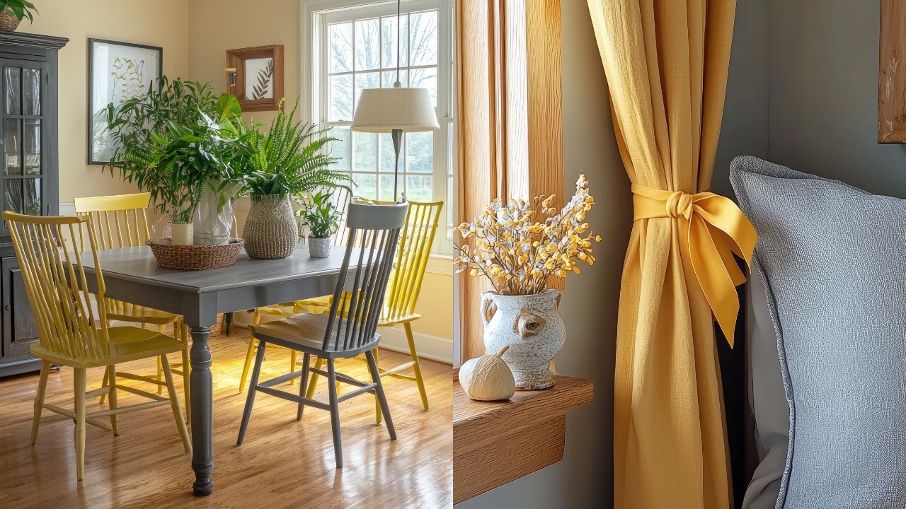 🎨 Stylish DIY in Yellow & Gray | Repurposed Decor for an Elegant Vintage Farmhouse Makeover