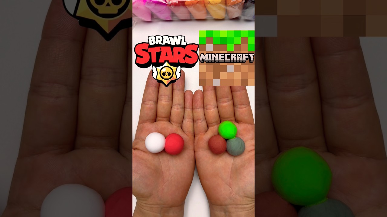 Brawl Stars vs Minecraft Clay Color Mixing! 🔴🟢 #shorts #colormixing #brawlstars #minecraft