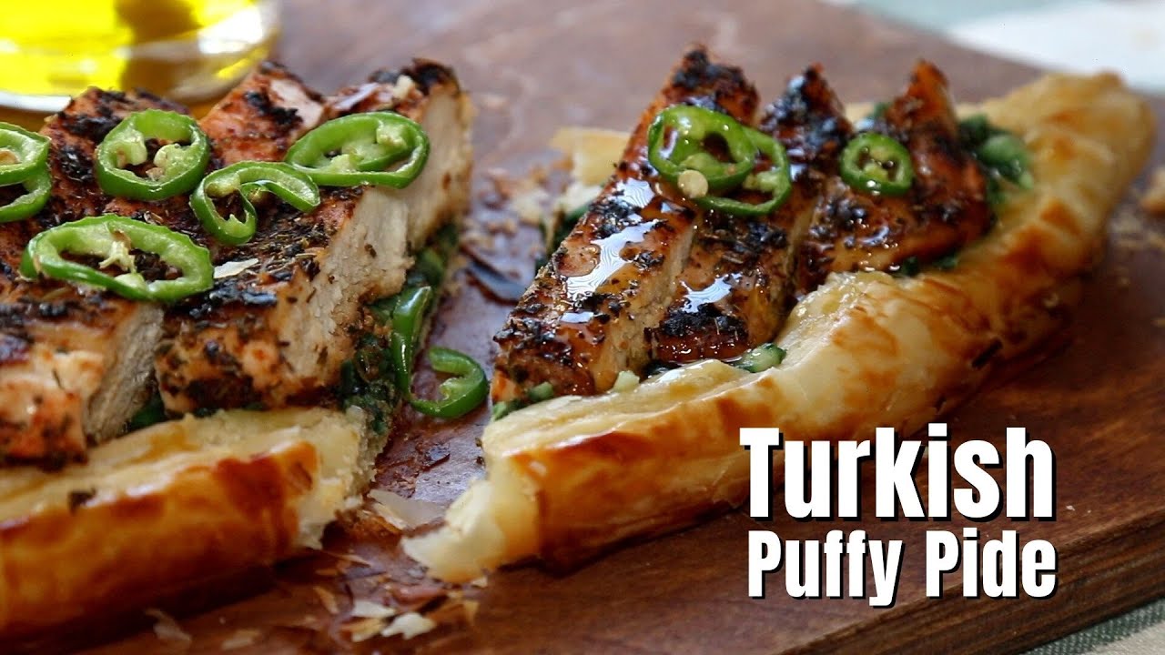 Chicken Turkish Pide with Puff Pastry | Turkish Pizza