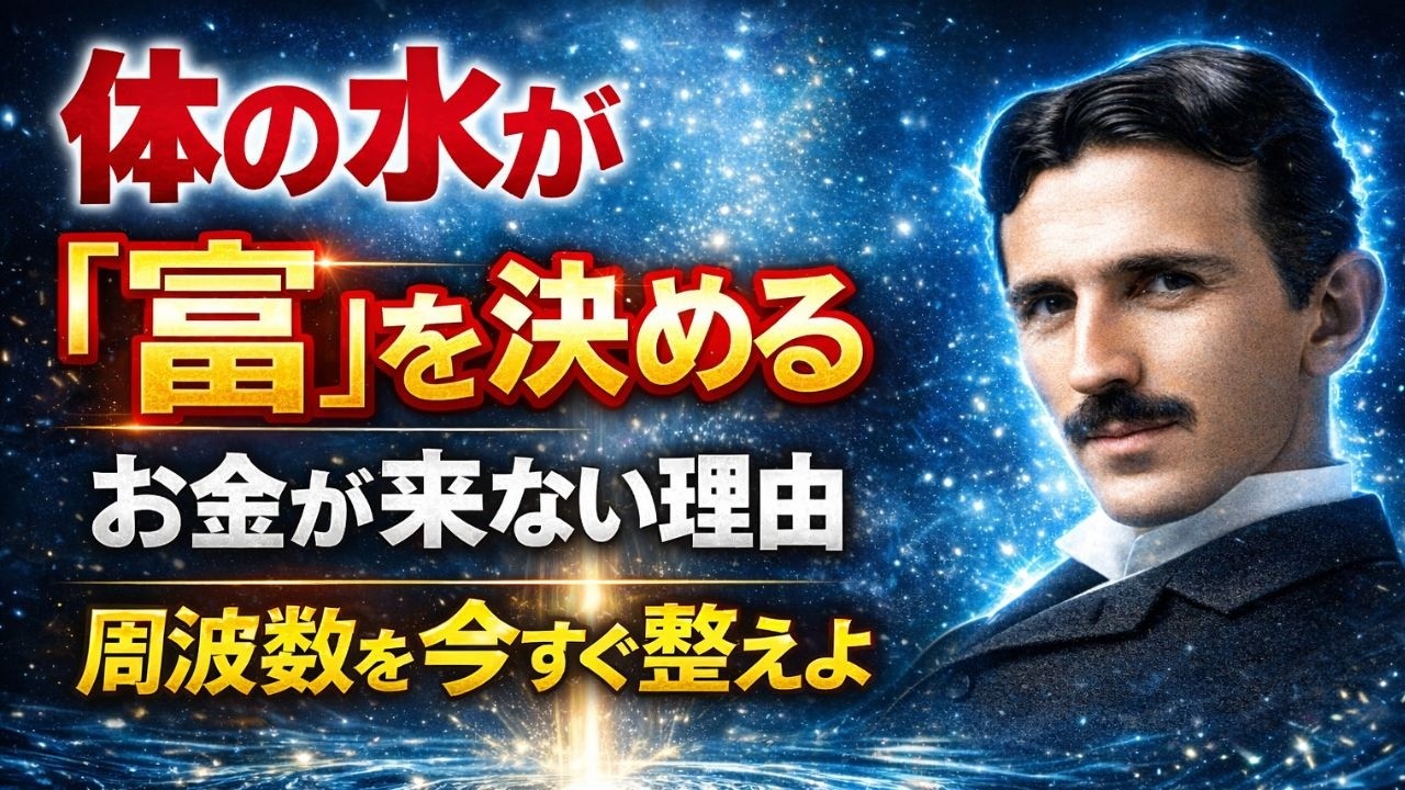 【99%が知らない】毎朝一杯の水で、運命は書き換わる。ニコラ・テスラが遺した「振動」と「富」の究極法則