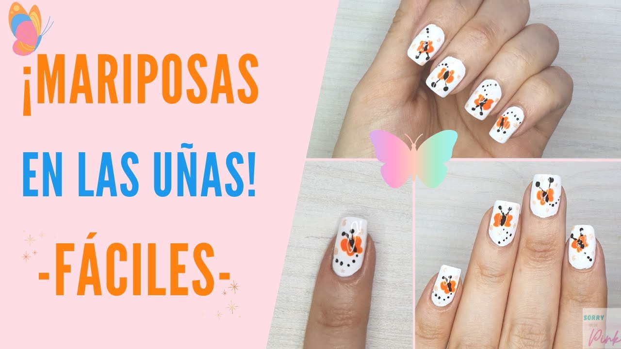 Uñas con MARIPOSAS súper fáciles