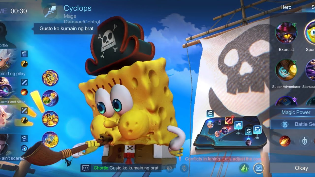 SPONGEBOB COLLAB SKIN OF CYCLOPS MADE 17 ASSISTS | MOBILE LEGENDS | MLBB | VICTORY | 2025 