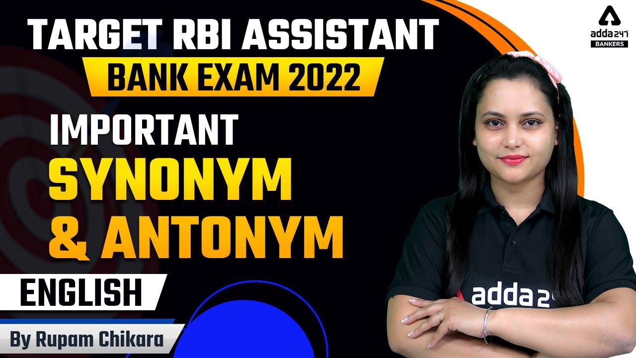 RBI Assistant 2022 Notification | RBI Assistant English | Important Synonym and Antonym