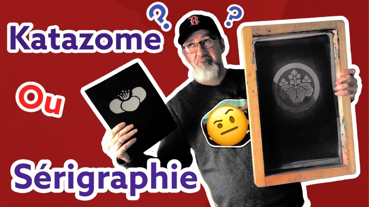 Faire du katazome avec un cadre à sérigraphie.