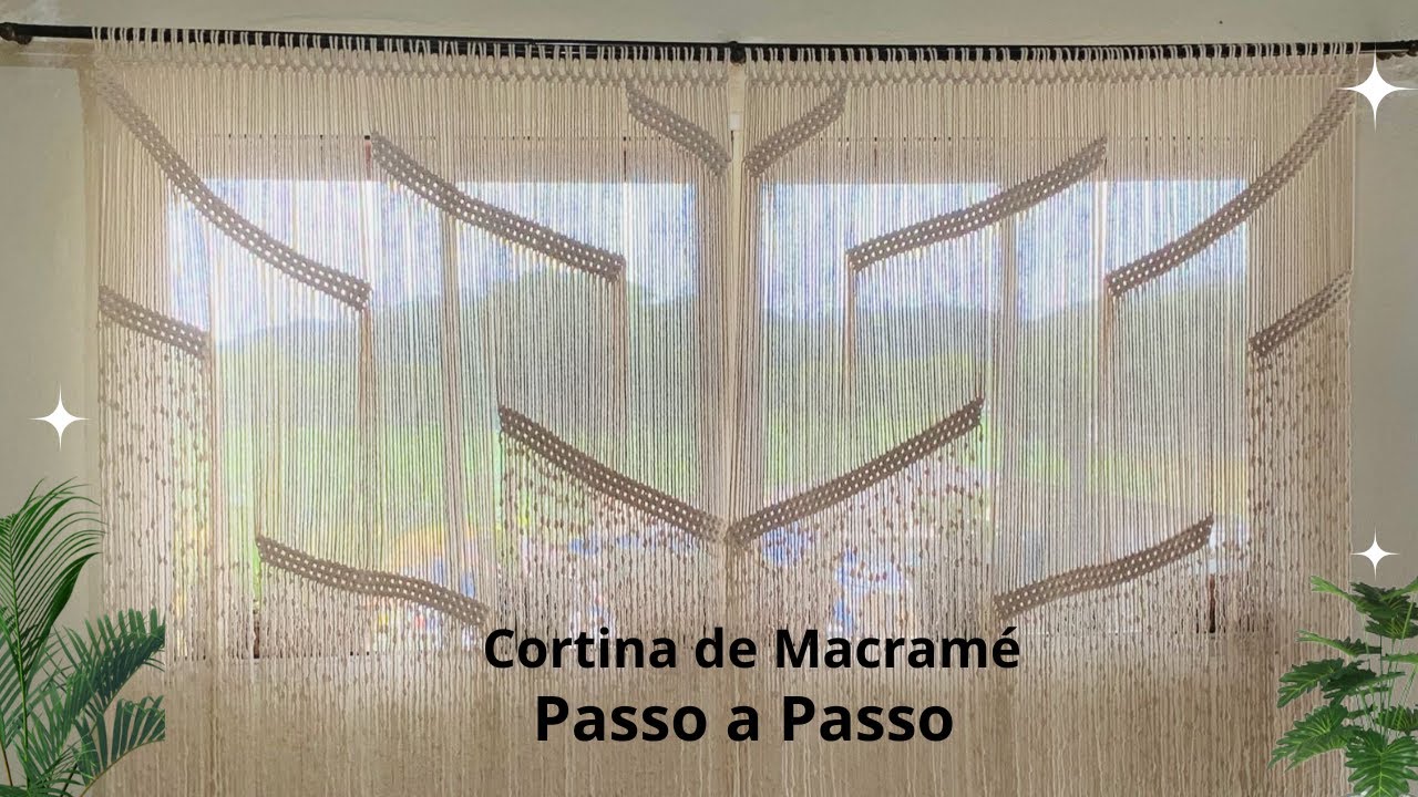 Macramé passo a passo - Cortina Cascata