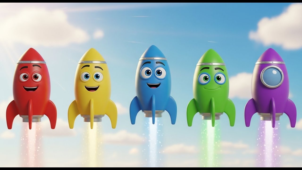 Five Little Toy Rockets Zoom Zoom Zoom 🚀 | Nursery Rhymes and Kids Songs