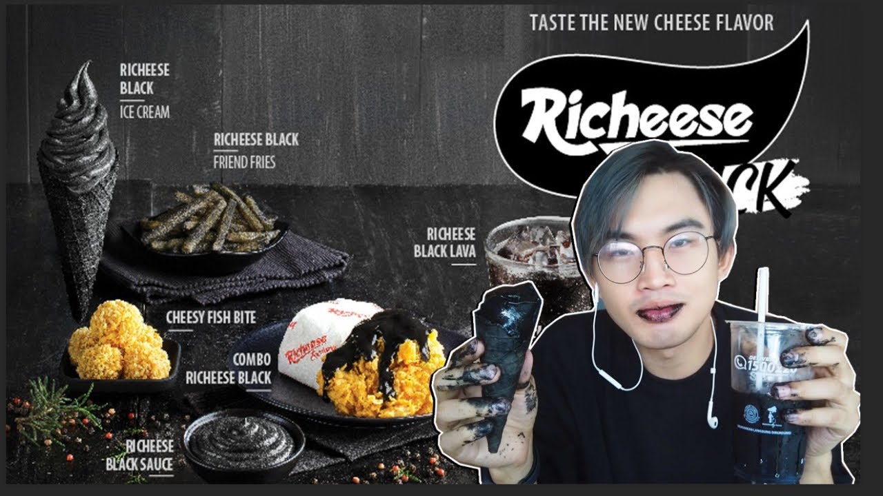 Makan & Minum SERBA HITAM! | Rendy Pritz