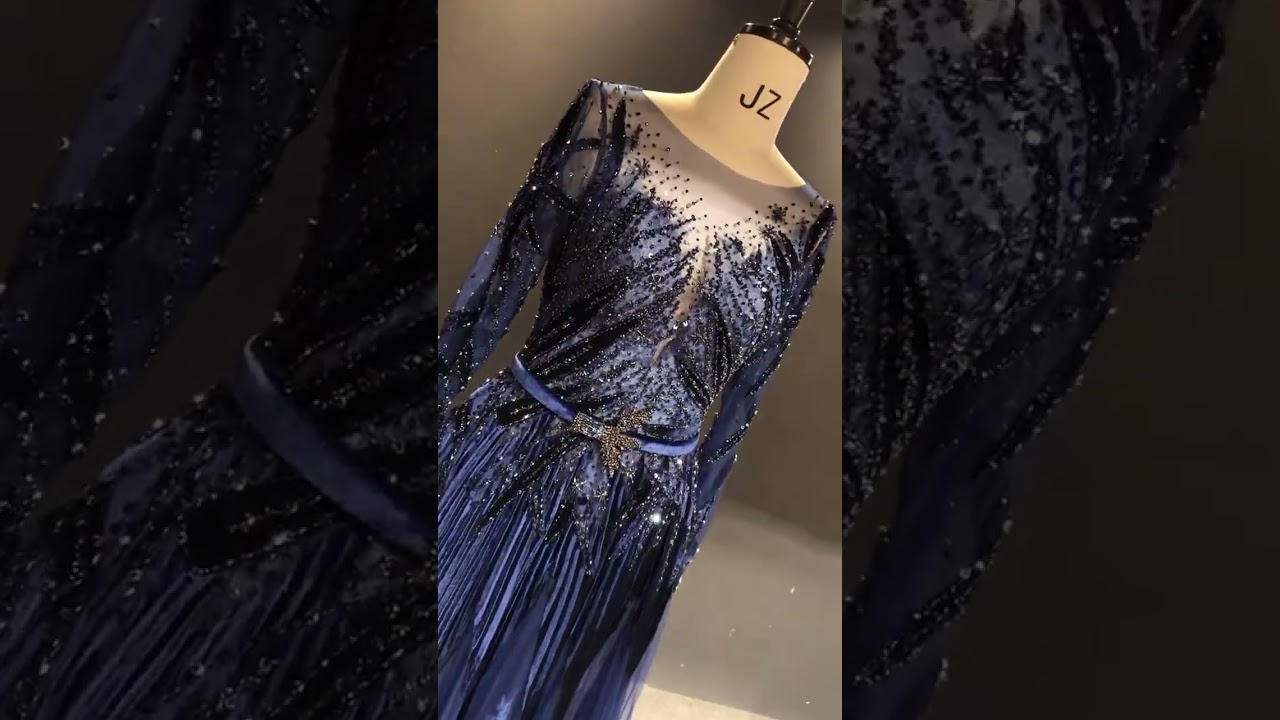 Long sleeve evening dress #dress #custom #beading #eveningdress #eveninggowns #eveningwear