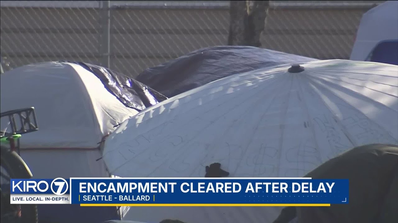 Huge encampment in Seattle's Ballard neighborhood cleared after delay