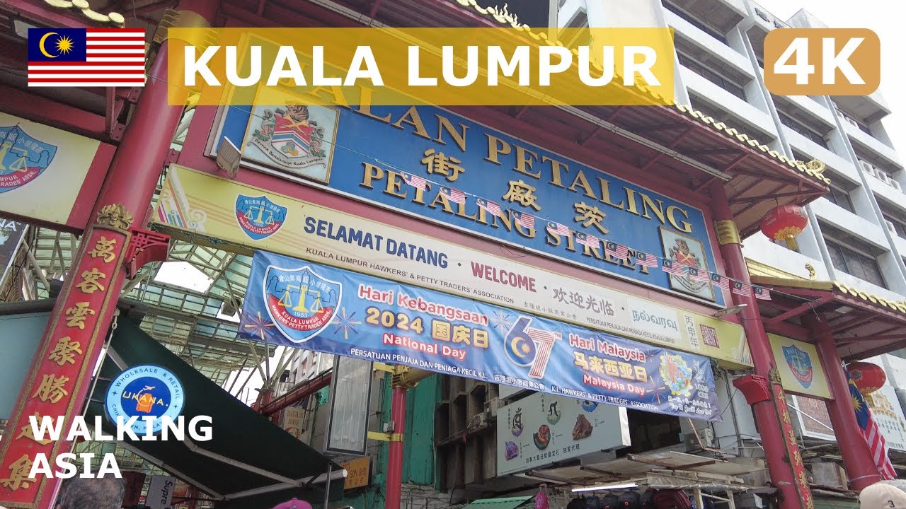 🇲🇾 Malaysia, Kuala Lumpur: Chinatown's Night Market Walking Tour - 4K