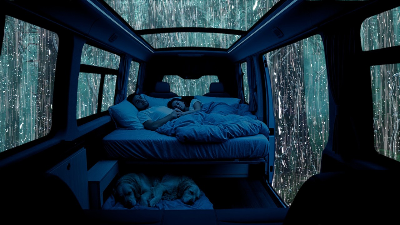 Um sono profundo⚡ O som da chuva forte para dormir e o som do trovão que te mantém acordado
