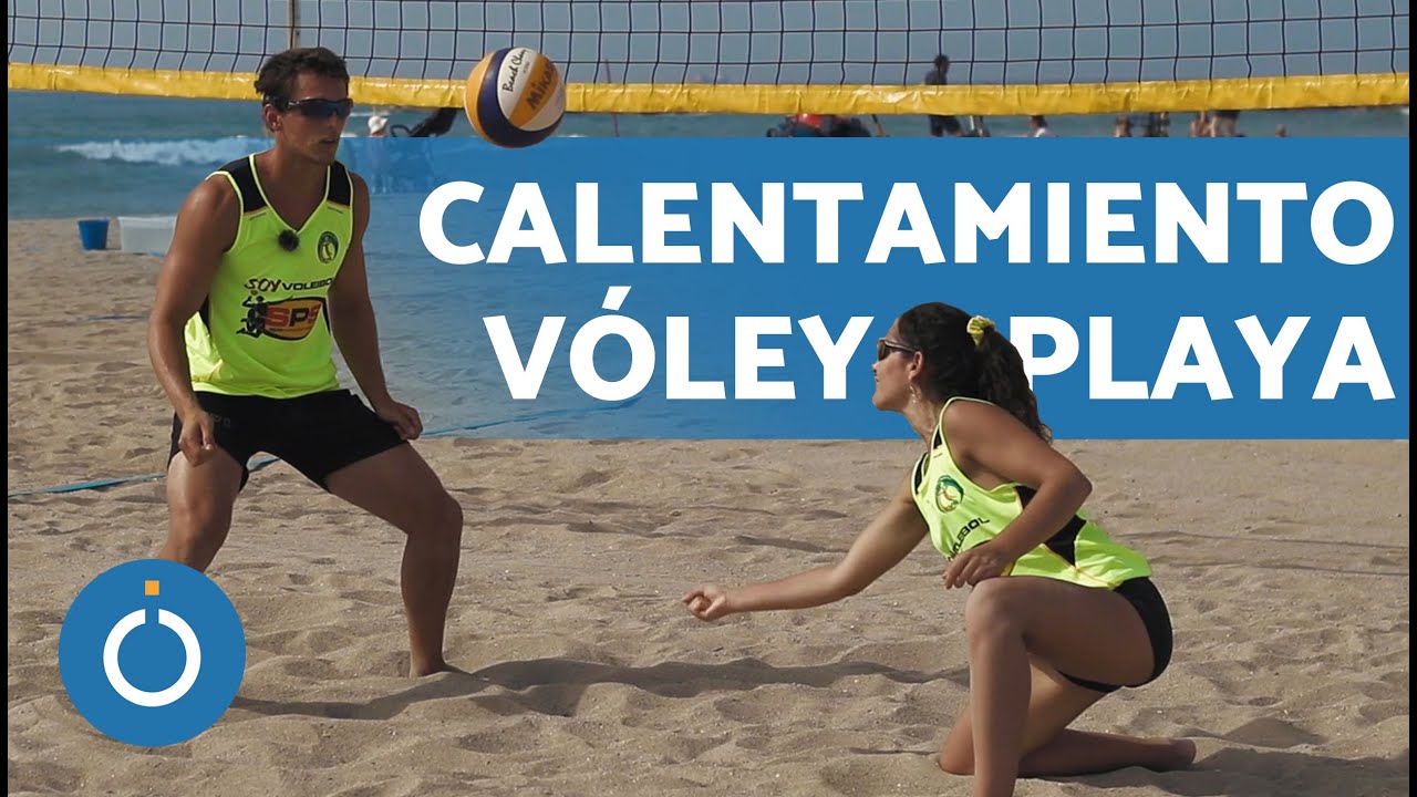 CALENTAMIENTO Básico de VÓLEY PLAYA 🏐🏖️ Ejercicios Previos para Jugar a Vóley Playa