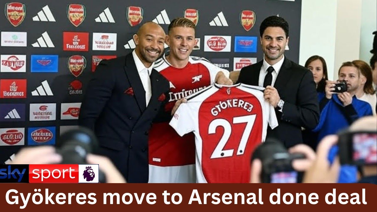 THIERRY HENRY & MIKEL ARTATA WELCOMES VIKTOR GYÖKERES TO ARSENAL AT THE EMIRATES