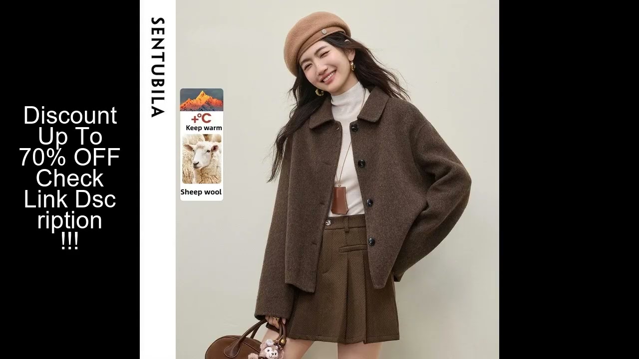 SENTUBILA Women's Woolen Jacket 2025 Winter Short Coat Sheep Wool Outerwear Fashion Lady Loose Elega