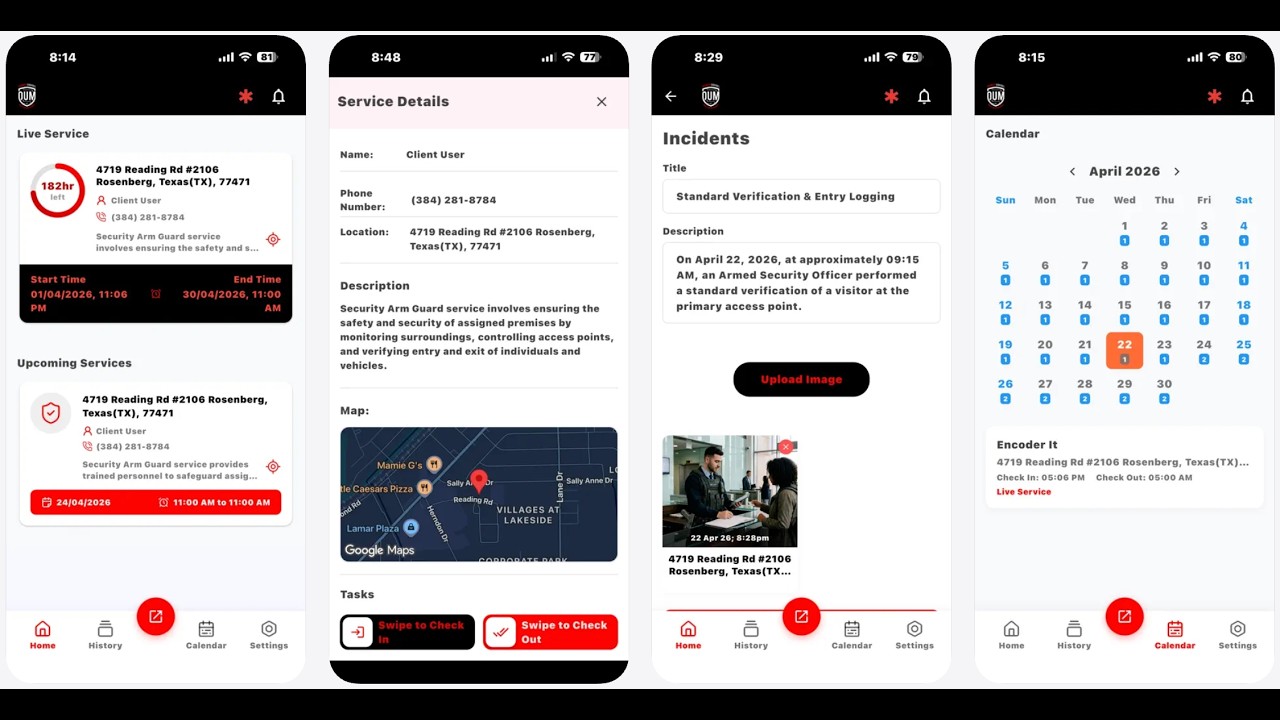 OUM Security Promo🛡️ Security Guard Management & Booking System | Web & Mobile App (React, Flutter)