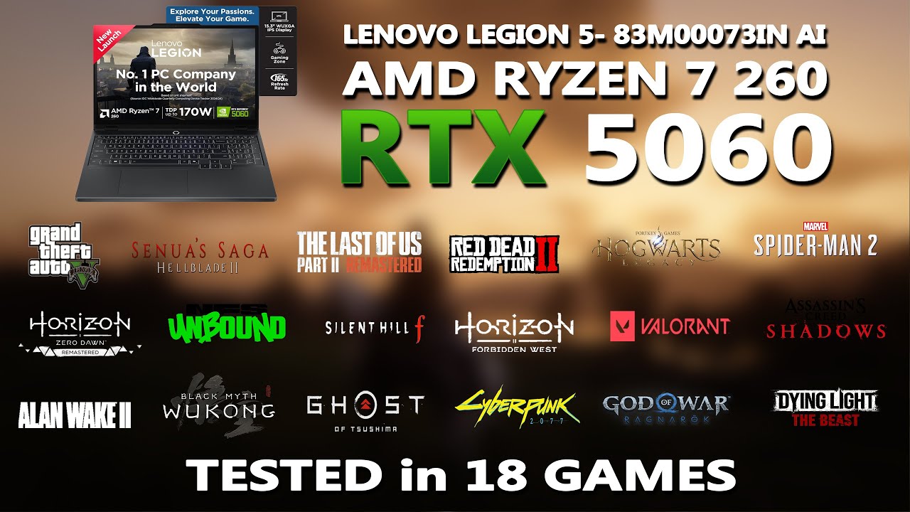 НОВЫЙ LENOVO LEGION 5 — AMD RYZEN 7 260 + RTX 5060 ИГРОВОЙ ТЕСТ ПРОИЗВОДИТЕЛЬНОСТИ | Протестирова...
