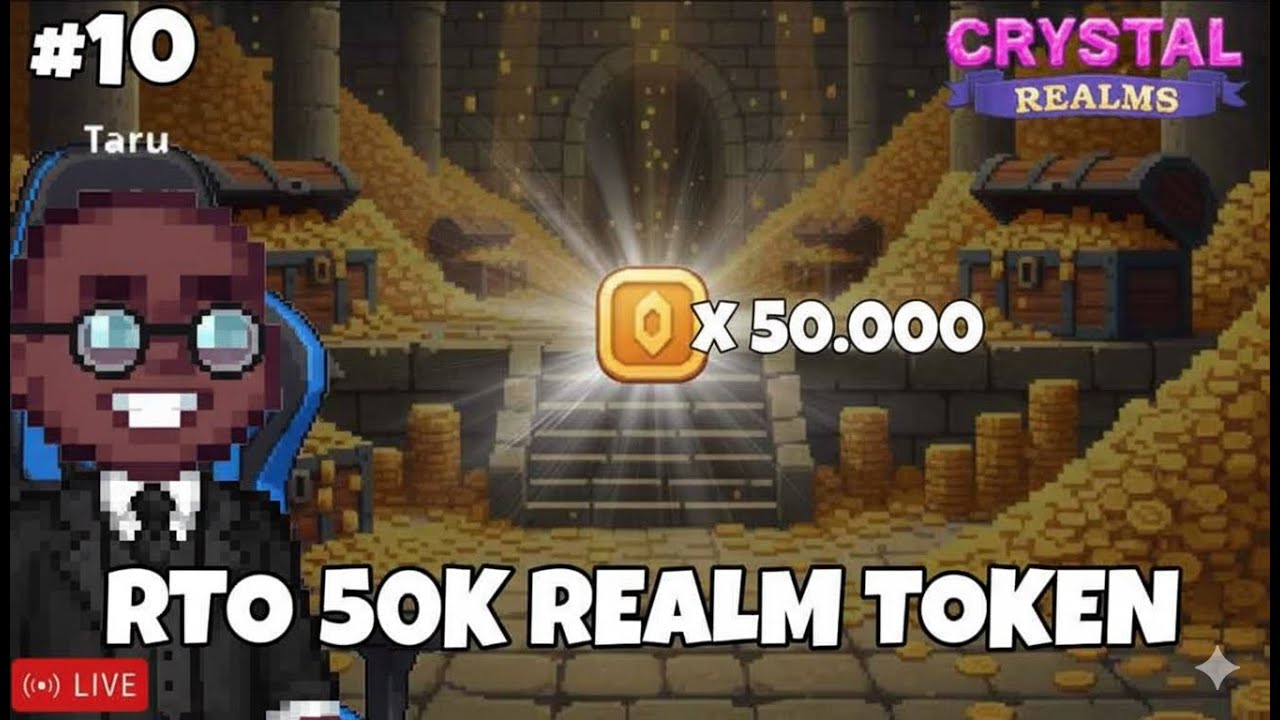 💎 [LIVE] Part 10 — Grind Awal Menuju 50.000 Realm Token! Farming & Dungeon Run | Crystal Realms