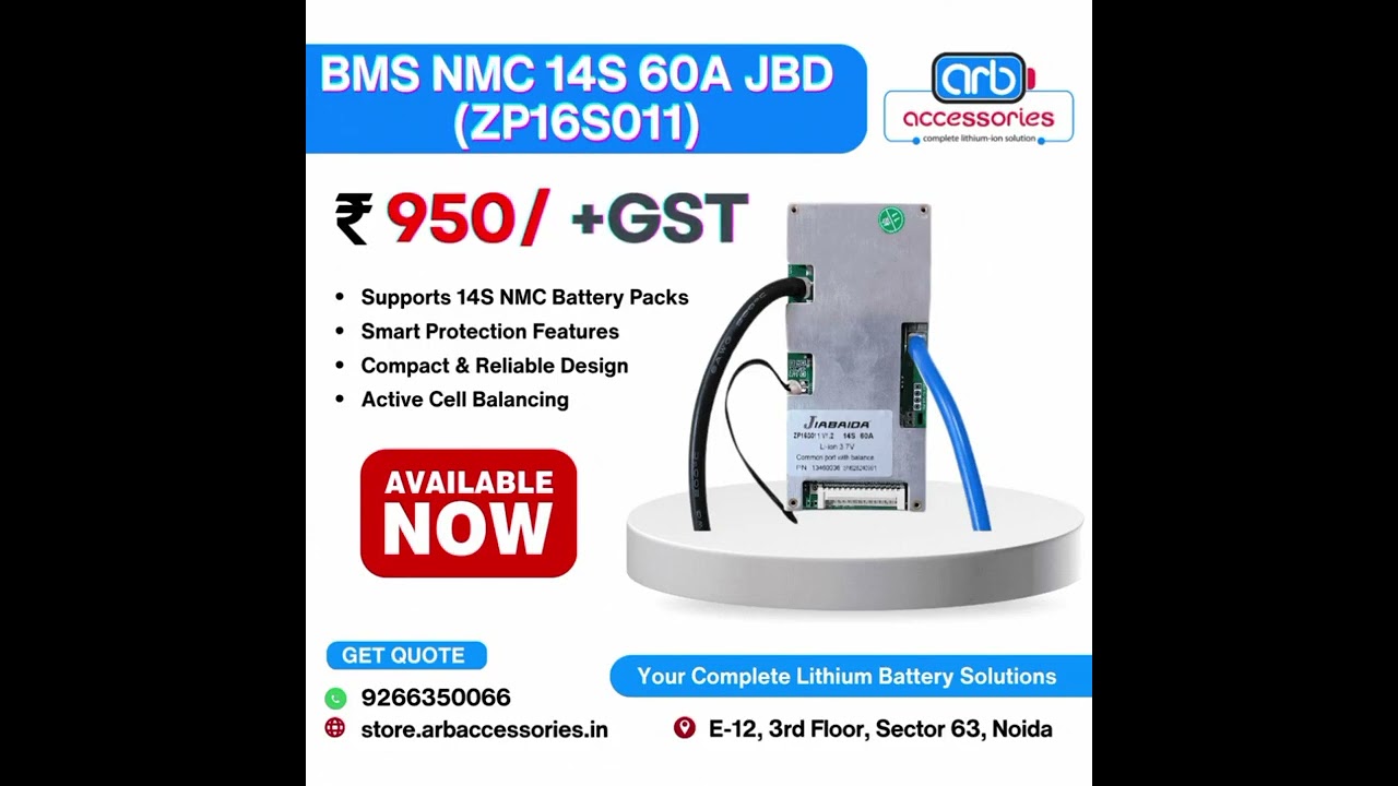🔋 BMS NMC 14S 60A – JBD 